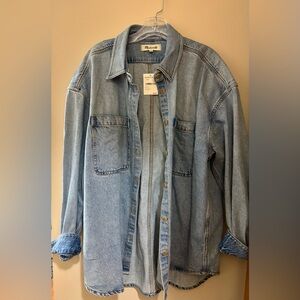Madewell Classic Blue Denim Shirt/Shacket, Oversized